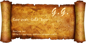 Gerzon Gábor névjegykártya